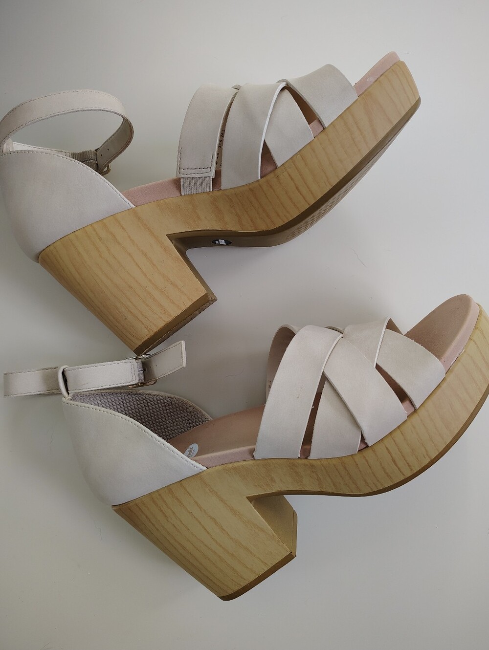 Dr. Scholl's Womens Blissful Faux Leather Ankle Strap Platform Sandals 7.5